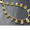 Natural Golden Rutile Faceted Tear Drop Beads Strand Length 6.5 Inches and Size 8mm to 13mm approx.